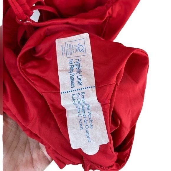 NWT Andie  Bali One Piece Swimsuit Deep V Neck Removable Cups ST/MT Cherry Red - Picture 9 of 13